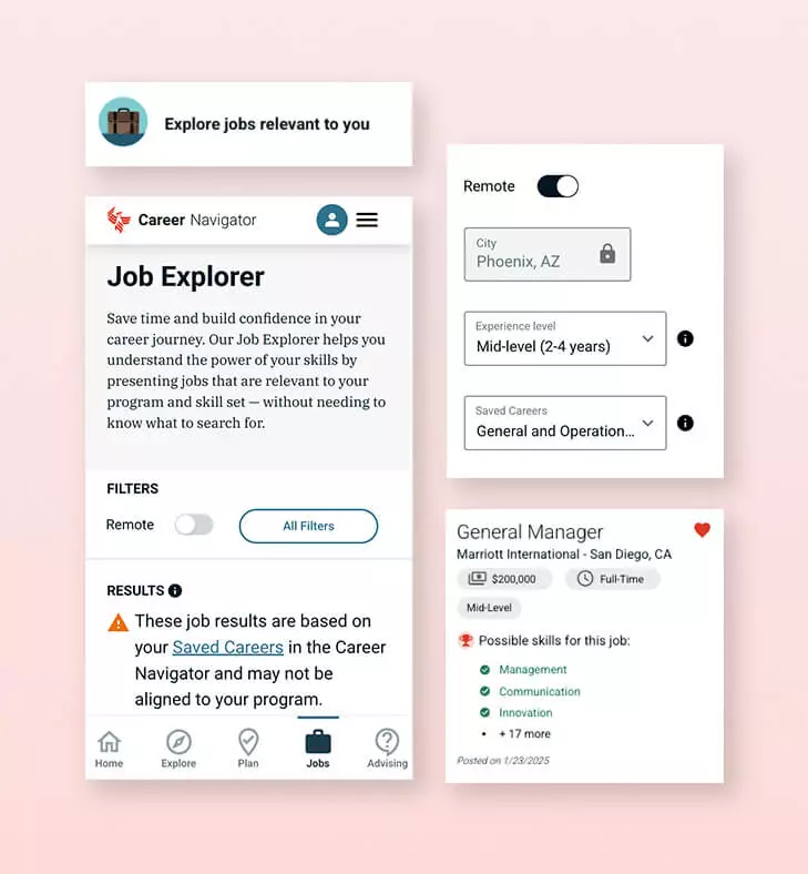 Explore jobs relevant to you based on the skils you've earned